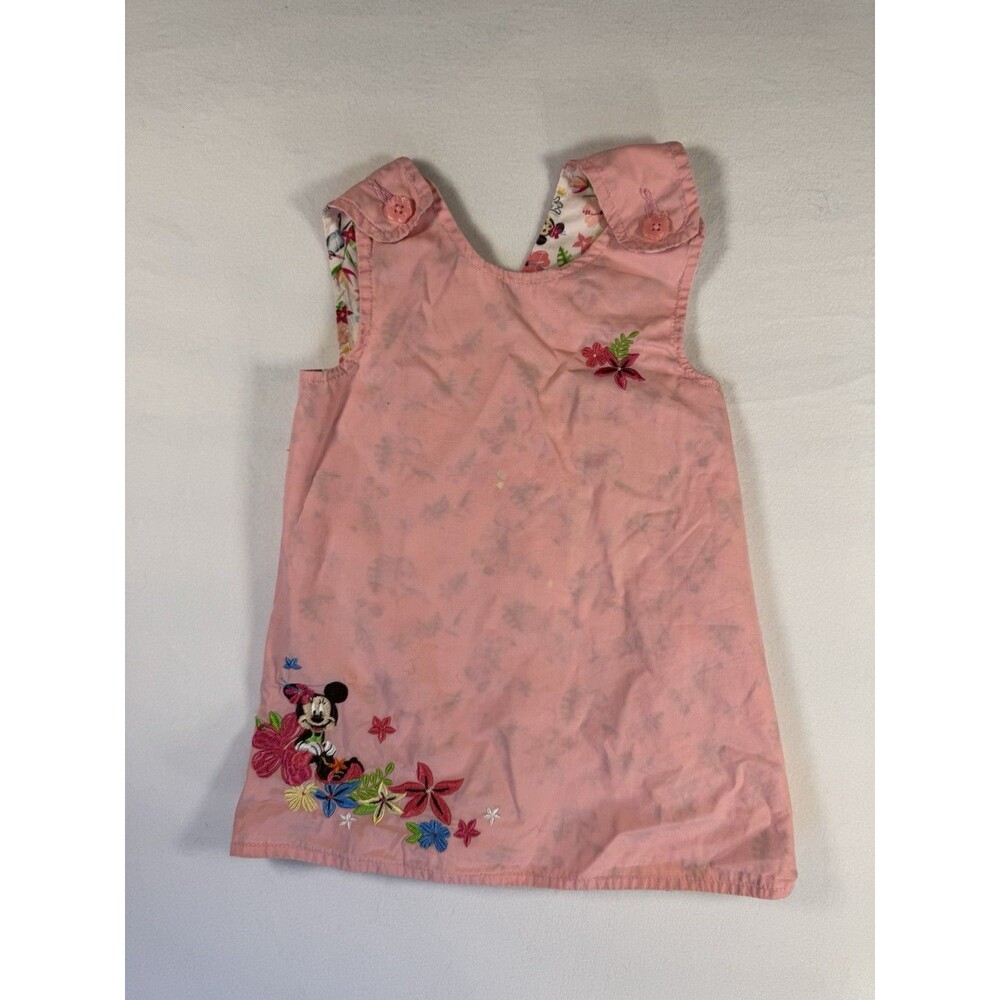 Disney Minnie Mouse Girls Dress Cotton Sundress Reversible